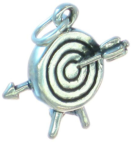 Archery Target Sterling Silber Charm .925 x 1 Archer Bow Arrow Charms