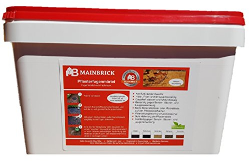 Mainbrick Pflasterfugenmörtel Fix-Fertig Fugenmörtel Tiefschwarz 15 kg - Kein Unkraut, Wasserdurchlässig,