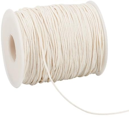 PH PandaHall 91.4m 1mm Fil de Coton ciré Cordon en Coton ciré tressé