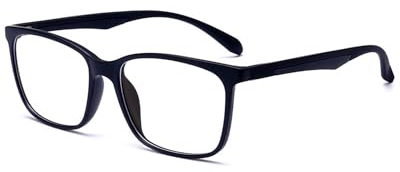 ANRRI Lunettes anti-lumière bleue pour ordinateur, filtre UV, lentille anti-fatigue oculaire, lunettes de vue légères, noir, hommes/femmes