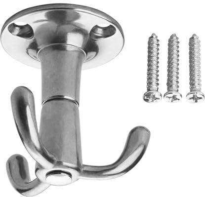 SOTECH 4 x Drehhaken TROMSO 3-fach Alu poliert 53 x 50 mm Sockel Ø 40 mm | BA 25 mm Aluminium Aufhänger Kleideraufhänger