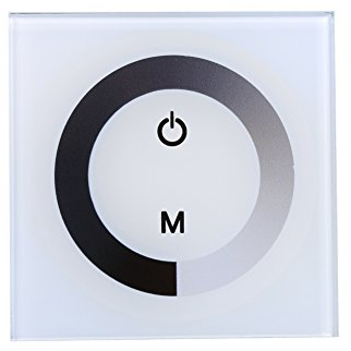 Akozon DC 12V-24V Single Color Touch Panel Dimmer Switch Controller LED Light Strip Dimmer Knob Adjust Brightness ON/OFF Switch White