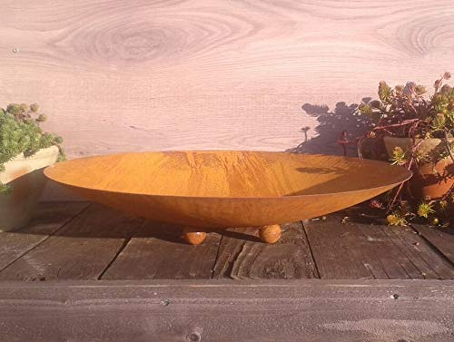 terracotta-toepfe-de Schale ca. 40 cm !! besonders dick !! 2mm !! mit Kugelfüßen aus Metall - Edelrost Rost Eisen Deko Garten Feuerschale Pflanzschale