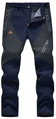 donhobo Herren Winter Skihose Warm Gefüttert Softshellhose | Winddicht Wasserdicht Wanderhose Outdoor Trekkinghose Camping Funktionshose
