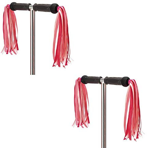 ABSOAR Cycling Bunte Fahrradschlangen für Mädchen Jungen Kinder Fahrrad Quaste Band Lenker Roller Luftschlangen 2 Paar, Sweet Peach