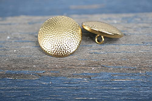 6 Stück gekörnte gold Metall Knöpfe gewölbt leicht Uniformknöpfe Uniform Metallknöpfe made in Germany 13mm, 18mm, 20mm (13mm)