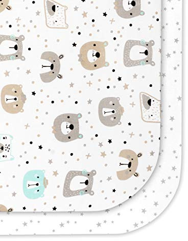 FlyIdeas Draps Housse 60x120 Alese Lit Bebe, Lot 2 Draps Ajustables Alèse Protégé Matelas - Linge en Pure et Doux Coton Certifiè pour Lit, Berceau & Matelas 120x60 cm