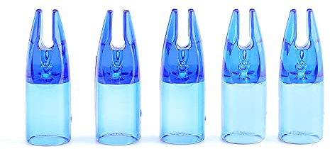 SHARROW 50pcs Tiro con L'Arco Cocca a Freccia in Plastica, Freccia Nocks Cocche della Freccia per Aste di Frecce da 8 mm di Diametro (Blu Trasparente)