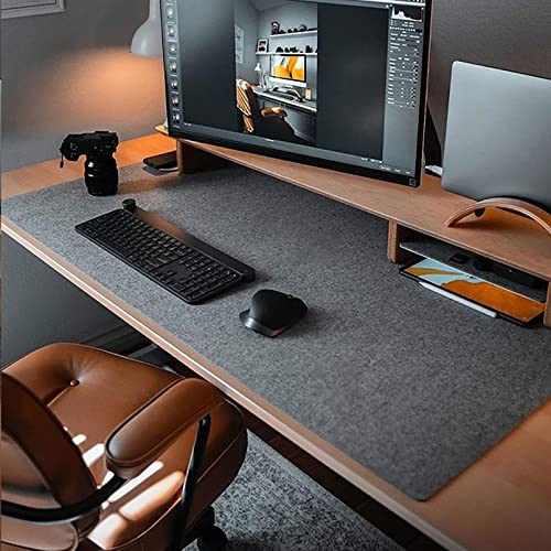 DawnTrees Large Desk Mat, 90x40 cm Felt Desk Pad Protector, Large Mouse Pad