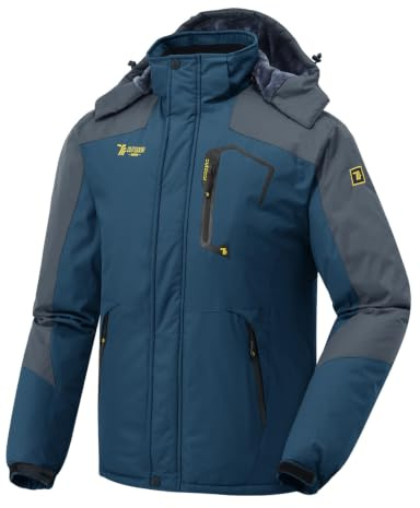 donhobo Skijacke Herren Winterjacke Wasserdicht Atmungsaktiv Softshelljacke | Winddicht Warme Fleece-Futter Funktionsjacke Verdickt Jacke Outdoor Wanderjacke Snowboardjacke mit Abnehmbare Kapuze