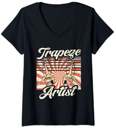Damen Trapezkünstlerin Aerial Silk Dance Luftakrobatin Hoop Dance T-Shirt mit V-Ausschnitt