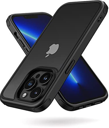 MobNano Ultra Durchsichtig Hybrid Hülle für iPhone 13 Pro Hülle Stoßfest Silicone Bumper Handyhülle Shockproof Transparent Fallschutz i Phone 13Pro Case - Schwarz