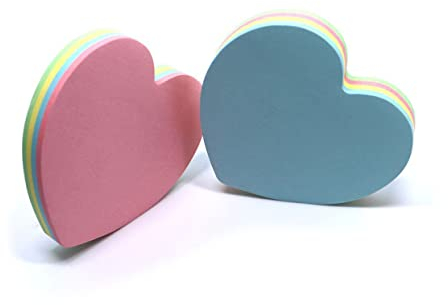STOBOK 2 Stück Notizblöcke Für Kinder Rubbel-Notizblöcke Für Kinder Aufkleber Für Große Herzen Niedliche Selbstklebende Farbige Regenbogen-Klebeblöcke Haftblöcke 3 X 3