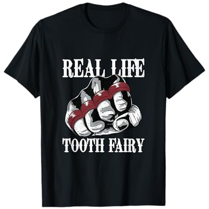 Funny Real Life Tooth Fairy Fist With Brass Knuckles Boxing T-Shirt