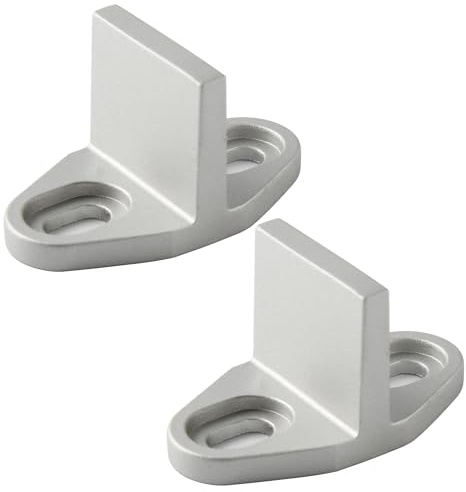 HASWARE Guía de suelo para puerta corredera de granero, guía inferior montada en el suelo, diseño en forma de T, juego de 2 (plata)