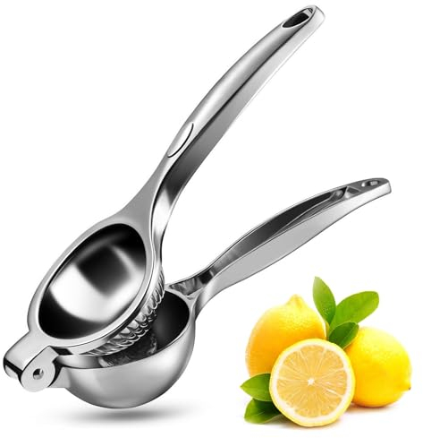 WONSEFOO Manual Lemon Squeezer Heavy Duty, Premium Metal Lemon Orange Lime Citrus Press Juicer Hand Juicer, Engineered Hand Squeezer Easy to Use and Clean - Anti Corrosive and Dishwasher Safe