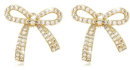 Kalamakala Perle Schleifen Ohrringe, Gold Silber Bow Earrings, Bogen Ohrstecker Ohrringe für Damen, Modische Ohrstecker für Frauen und Mädchen