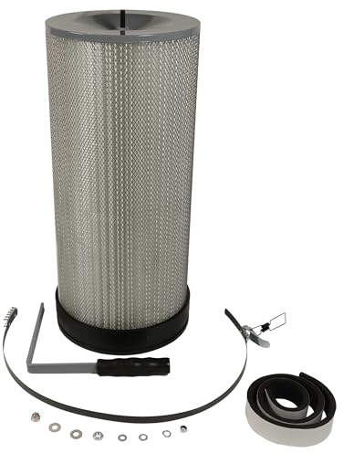 vhbw Feinstaubfilter Ersatz für Holzmann 9120058378508 für Absauganlage | Feinstaub-Filterpatrone mit Reinigungsbürste
