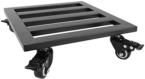 BGFYUSF Rollbarer Pflanzwagen, Metall-Pflanzenständer mit Rädern, Pflanzenroller, Eisen-Blumentopfhalter, für drinnen und draußen, Pflanzwagen (schwarz, 40 x 40 cm)