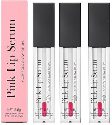 Pink Lip Serum Plumper - Farbwechselnder Lipgloss für Pralle Lippen, Hydratisierende Lippenfarbe für Frauen mit Glanz und Pflege
