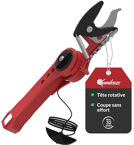 KAMIKAZE MT63 Tijera Multi-tool Bypass Telescópicos Cabezal Giratorio >200º Mecanismo Pivote con Poleas Internas Hoja Acero Endurecido Recubrimiento Teflón Ideal para Poda de Ramas Altas y Paisajismo