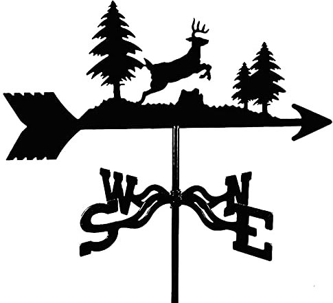 Generic Girouette, Girouette Métallique Avec Silhouette D'Animal Girouette Montée Sur Le Toit Girouette Farm Scene Garden Piece Art (Cute Deer)