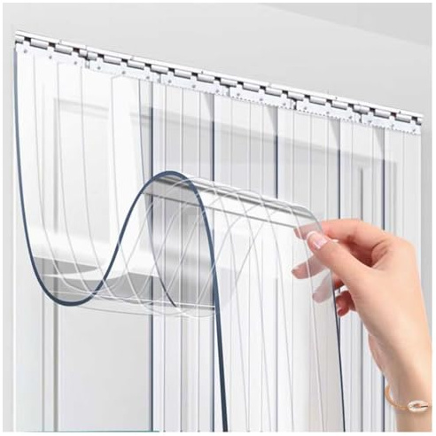 XYUERU Persianas Verticales de PVC Transparente, Cortinas Impermeables, Tiras de plástico for Puertas de Patio, industriales y garajes.(135x200cm)