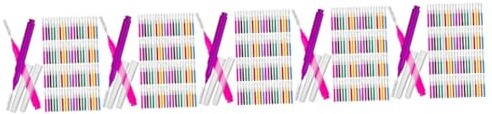 DEARMAMY 5 Sätze Interdentalbürste Blau Für Hosenträger Sauberer Zwischenraum Gummibürste Tragbar Interdental Cleaners Reiniger Runden Zahnstocher Reinigen Mehrere Gebogen Pp 100 Stück * 5