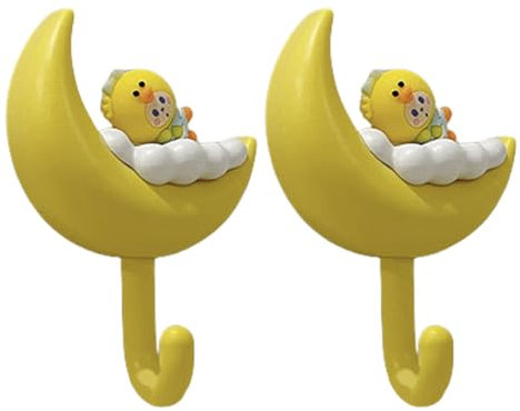 Tktouci Servitore chiave carino per muro, supporto per tasti di | Ganci della luna,2x Organizzatore di gioielli adesivi a parete estetica a parete.