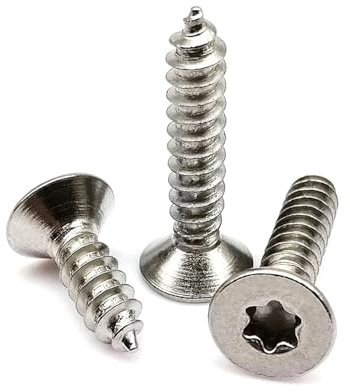 Generisch Sechslappen-Torx-Senkkopf, selbstschneidende Holzschraube mit Diebstahlschutz, M2, M2.3, M2.6, M3, M4, M5, M6, Edelstahl 304 A2(45mm,5pcs M6)