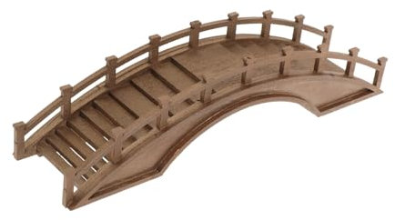 HOLIDYOYO Solid Wood Arch Bridge Ornament Vintage Miniature Bridge Model for Zen Garden Decor Micro Landscape Adornment