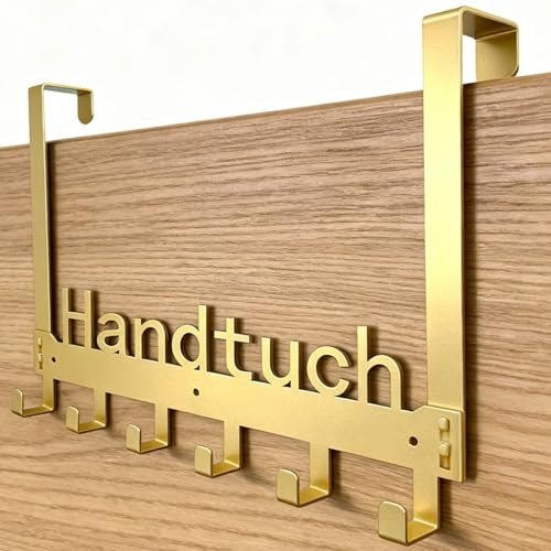 Türgarderobe mit 6 Haken, Türhaken zum Einhängen Vielseitige Haken zum Einhängen, Flexible Kleiderhaken Tür, Platzsparende Türhakenleiste für Gesamte Wohnung Türgarderobe aus Metall Handtuchhalter