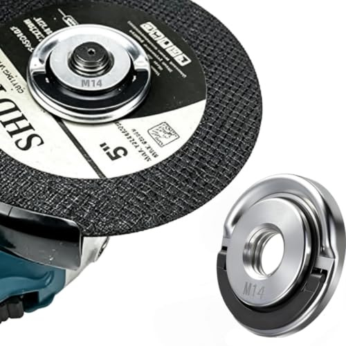 Angle Grinder M14 Quick Release Nut, Heavy Duty Stainless Steel Self Locking Retaining Flange Nut, Angle Grinder Attachments, Replacement Pressure Plate Fastener for Most Angle Grinders (Silver-1 Pcs)