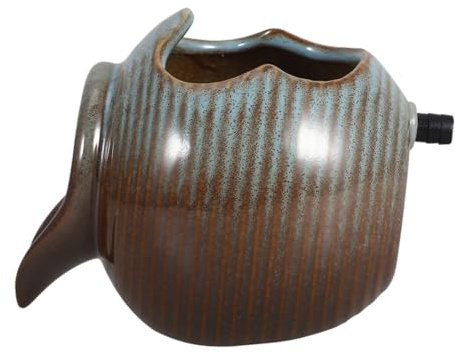 PRETYZOOM Pot en Céramique pour Fontaine à Jet d'eau Moyen Pot De Jardin Écologique Filtration Naturelle pour Bassin Et Décoration Intérieure/extérieure