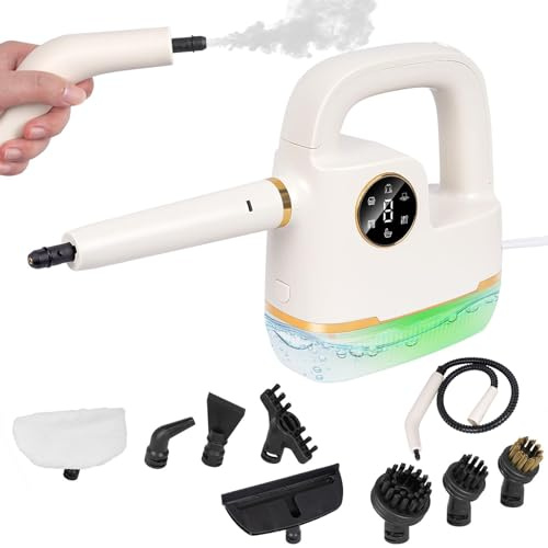 Handheld Steam Cleaner,1500W 10-in-1 High Pressure Steam Cleaner for Home,300ML Portable Multipurpose Steam Cleaner, for Home/Car Detailings/Fabric