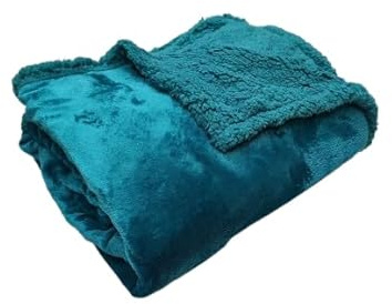 Tende Arredo Tessile - Coperta Divano Singola in Pile Copriletto Invernale (160x210 cm) Plaid Divano Morbido, Perfetto per Rilassarsi o Avere Calore Extra Durante la Notte (Ottanio)