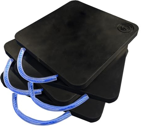 Set 4 Abstützplatten für Kranstützen 30×30×4 cm – hochfeste Unterlegplatten aus schwarzem Polyethylen, Stützplatten zur Abstützung und Lastverteilung, Kranplatten (300×300x40 mm)