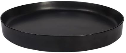 FZL02068LM Soucoupe Plateau Rond en céramique for Pots de Fleurs, bac d'égouttage for intérieur et extérieur, Noir Coupelle Pot de Fleur(Grand)
