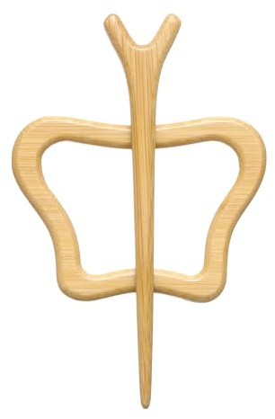 sourcing map Broche en bois en forme de papillon, épingles à châle vintage pour pull, broche en bois mignon pour femmes, filles, écharpes, badges