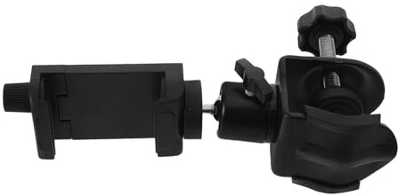 FELTECHELECTR Adjustable Clip Phone Holder for Tripod Rotatable Smartphone Clamp Stand Attachment for Video Recording Live Streaming Selfie Stick Compatible with Cameras and Mobile Devices