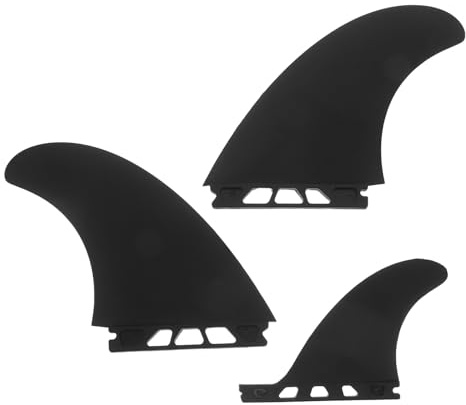 DECORNIJIA Lot de 3 Ailerons de Sup Universels 54 Pouces en PVC Renforcé Ensemble D’Ailerons Central et Latéraux pour Paddleboard Gonflable Accessoires de Sports Nautiques pour Stabilité et