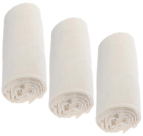 Ciieeo Paños de Algodón para Queso y Tofu 3 Piezas 100X90 CM Tela Filtrante Multiusos Natural para Colar y Preparar Yogur en Cocina