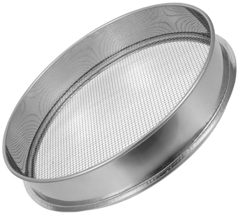 GATHINESS Tamis de Jardin en Acier Inoxydable 30cm, Filtre à Terreau Rond Maille 4mm 6 Trous, Passerelle Gravier Compost Sable Outil Tamisage pour Terre Cailloux Semis Plante