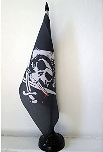 AZ FLAG bordsflagga pirat sabres 21 x 14 cm - liten kontorsflagga Corsaire 14 x 21 cm