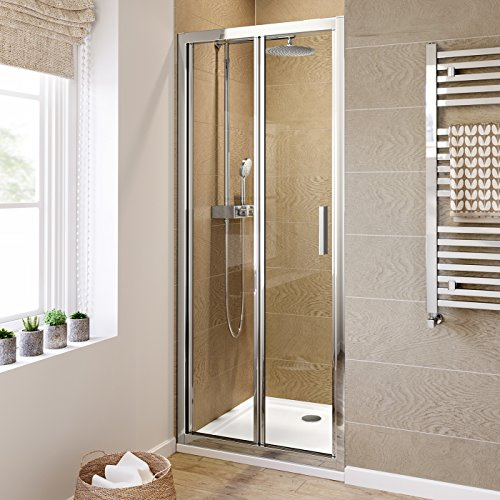iBathUK 900mm Bifold Easy Clean 6mm Glass Shower Enclosure Reversible Folding Door