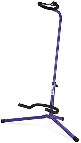 Classic Cantabile Gitarrenständer - Universal Gitarrenständer für Konzertgitarre, Westerngitarre, E-Gitarre, E-Bass - Gepolsterte Auflage - Klappbarer Gitarrenständer - Lila