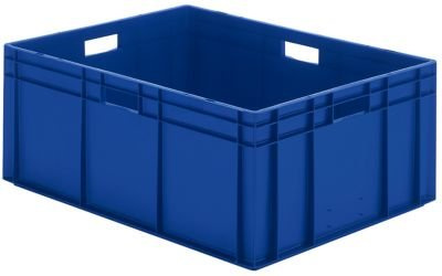 Euro de formato de contenedores apilables, paredes y suelo cerrado – 800 x 600 x 320 mm – azul, VE 2 Stk – Euro Norma apilables Buzón Euro Norma apilable cajas Euro Norma de buzón de plástico