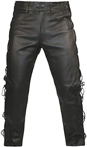 Skintan Herrars läder spetssidiga byxor jeans - finns i 73,7 cm 78,7 cm och 34 tum innerbenlängder