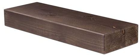 levandeo Wandregal Holz Massiv 60x20cm Nussbaum Farbig Wandboard Vintage Rustikal Design Natur Regal