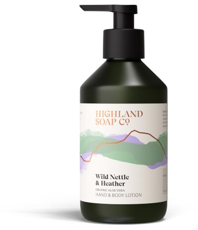 The Highland Soap Company Wild Nettle & Heather Hand & Body Lotion 300ml - Moisturising Lotion with Shea Butter & Aloe Vera